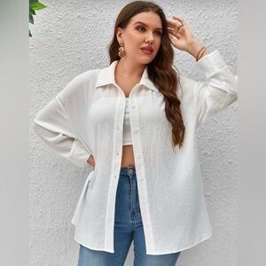 Women's White Button-Up Blouse